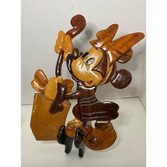 Pair of Disney Minnie Mouse Playing Instrument, Donald Duck Dancing, Wood Intars - Picture 3 of 16